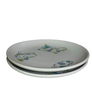 Pottery Barn Salad Plates Butterfly 8" Dessert Plates Set of 2
